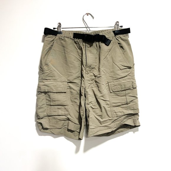 [SOLD]The North Face Men’s Medium Belted Nylon Cargo Shorts Khaki Hiking Outdoor - Picture 1 of 6